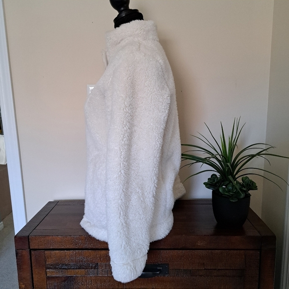 Uniqlo Reversible Jacket Sherpa Fleece Cream Size Small Cozy Neutral Zip Up - Picture 11 of 14